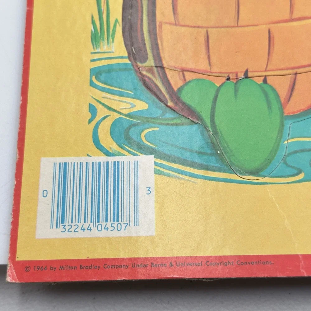 Vintage Milton Bradley Aptitude Tested Puzzles Rooster Turtle‎ Frog Set of 2